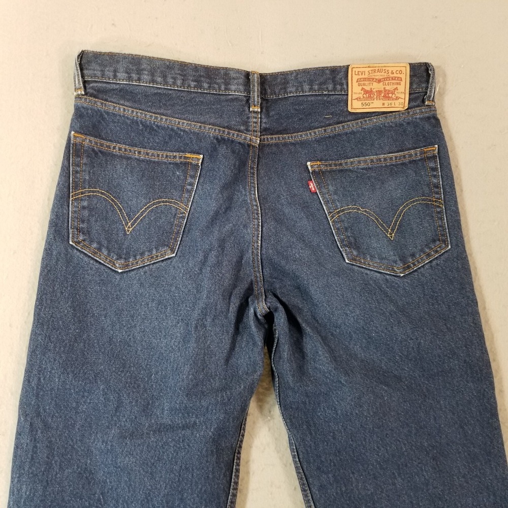 Levi's 550 jeans men's 36 x 30 relaxed fit blue denim pants retro American - Picture 7 of 12